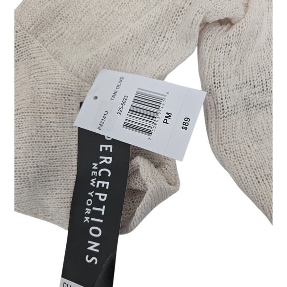 Perceptions New York Petite Beige Cropped Bell Sleeve Cardigan Size M Bolero - Picture 3 of 6